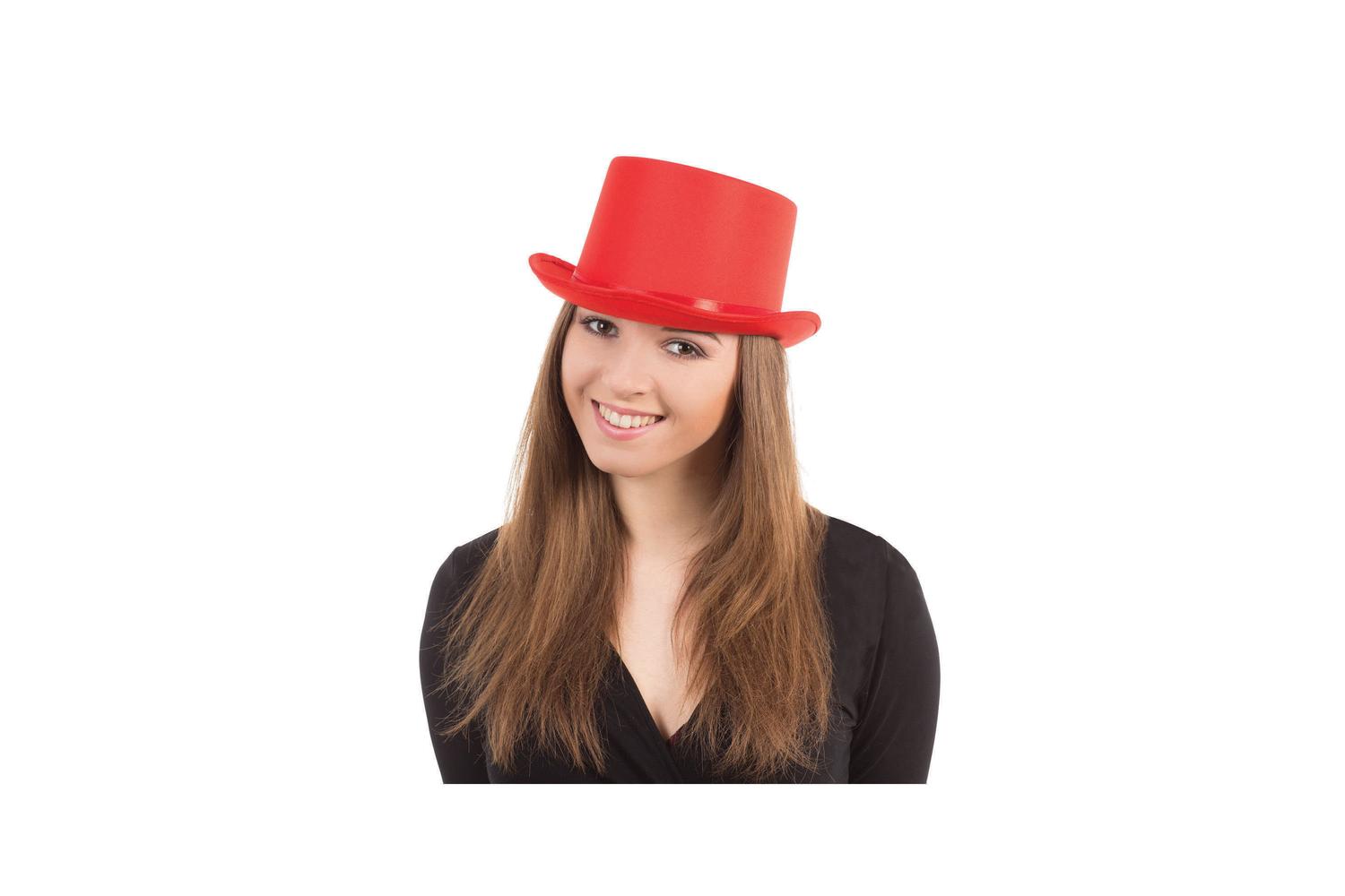 Rubies | Rb-bh501 | Red Satin Top Hat