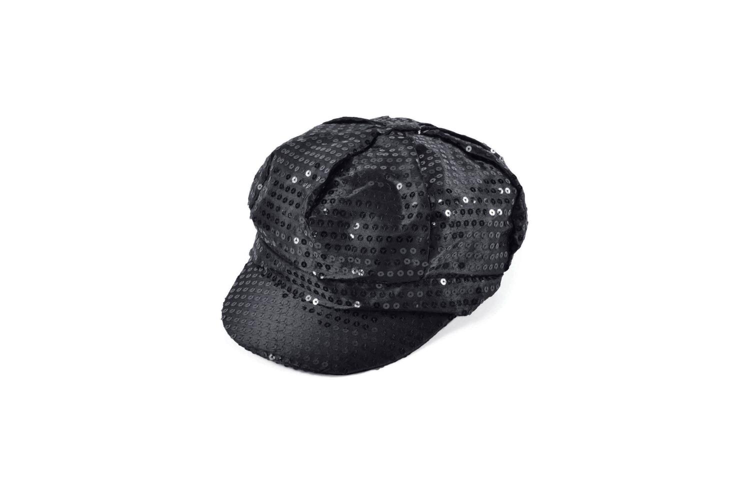 Rubies | Rb-bh540 | 80's Style Black Sequin Cap