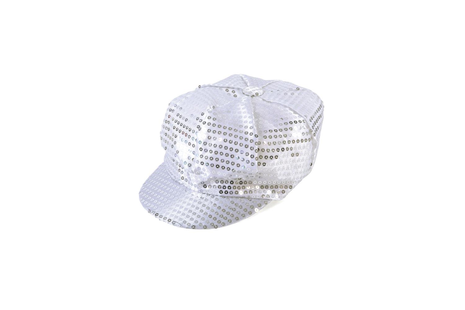 Rubies | Rb-bh542 | 80's Style Silver Sequin Cap