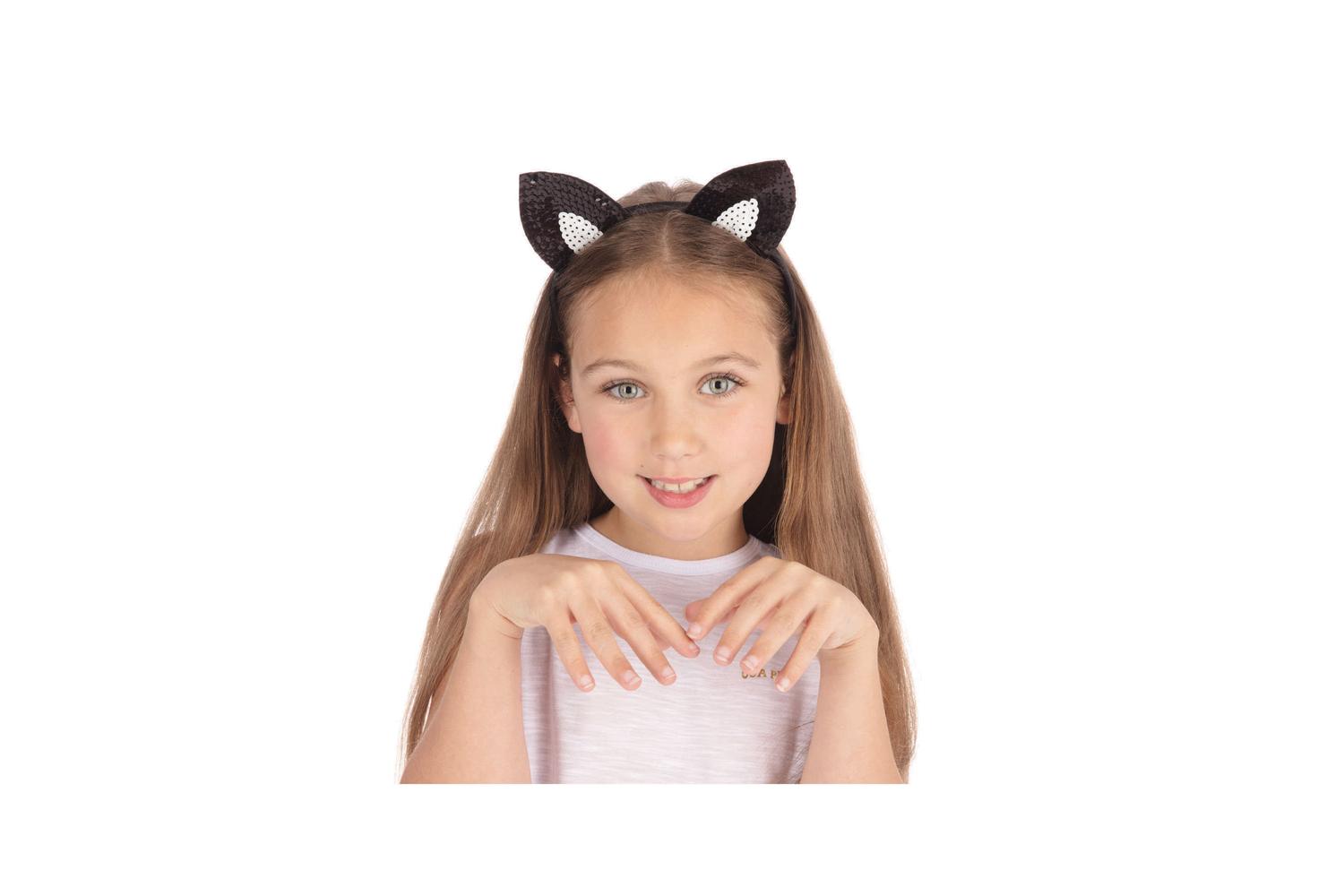 Rubies | Rb-md123 | Black Sequin Cat Ears Costume Accessory