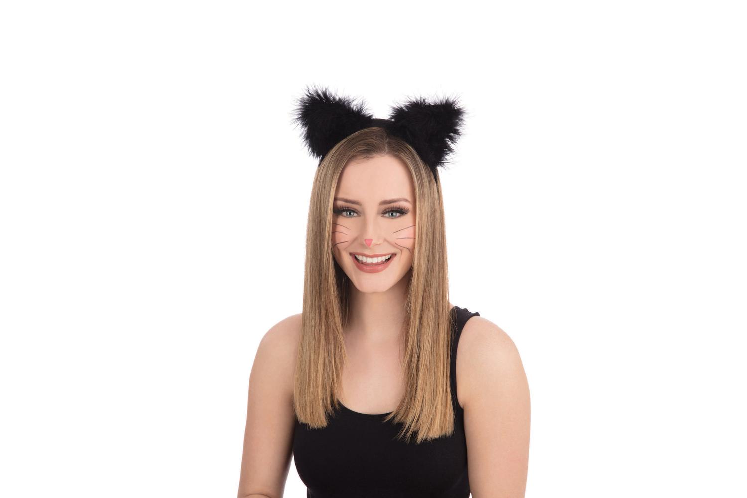 Rubies | Rb-md196 | Cat Ears With Marabou On  A Headband
