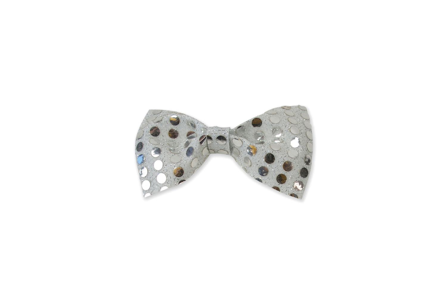 Rubies | Rb-ba389 | Silver Sequin Bow Tie