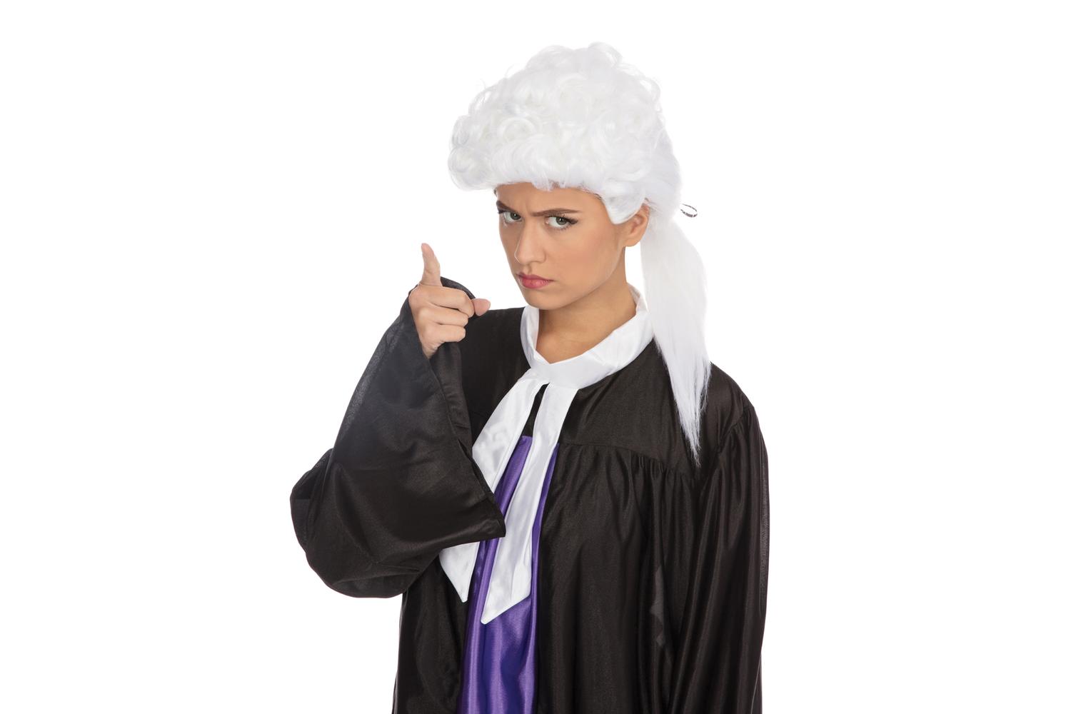 Rubies | Rb-bw353 | Court Unisex White, Curlybudget Wig