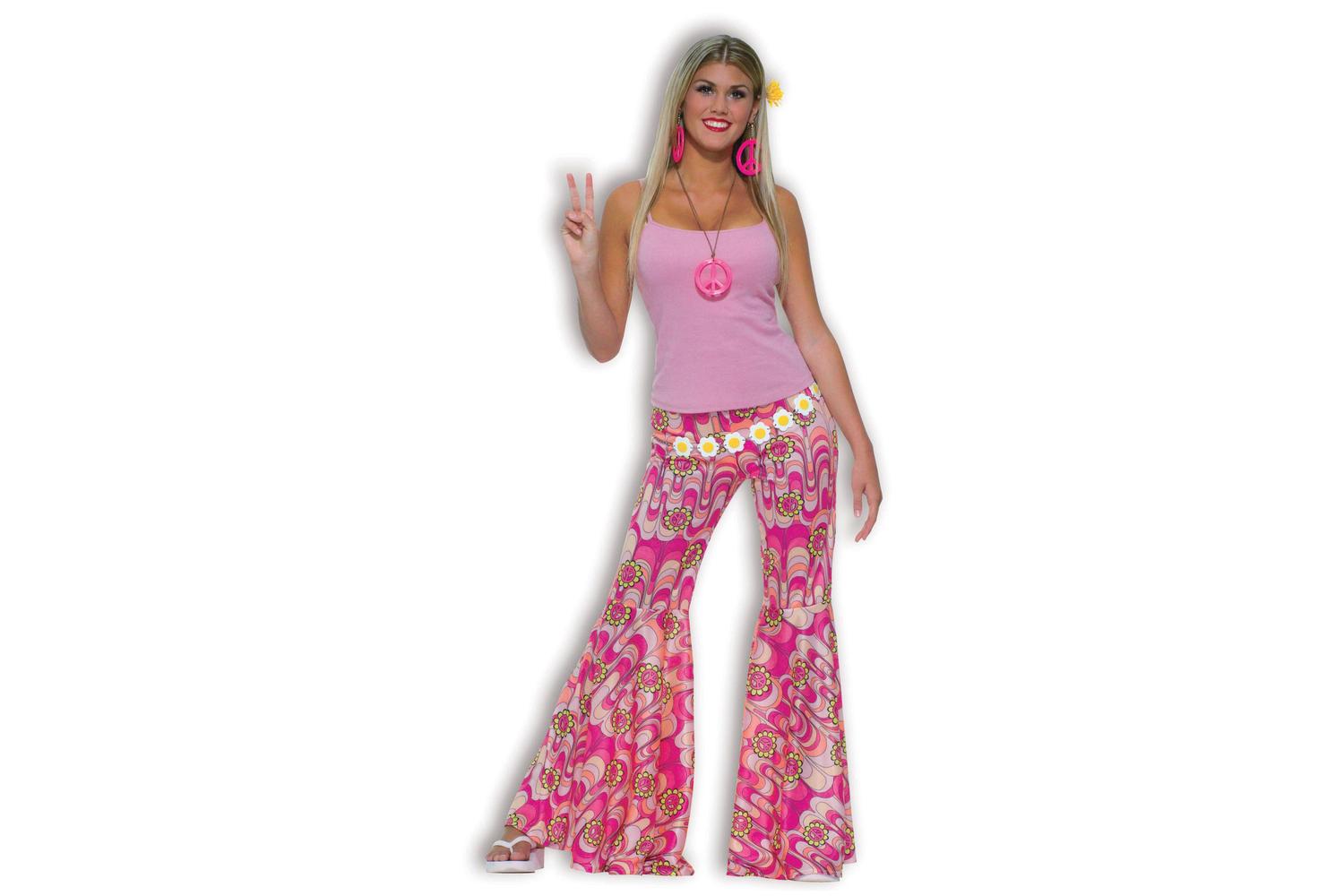 Rubies | Rb-ac742 | Flower Power Bell Bottom Trousers Adult Womens Costume