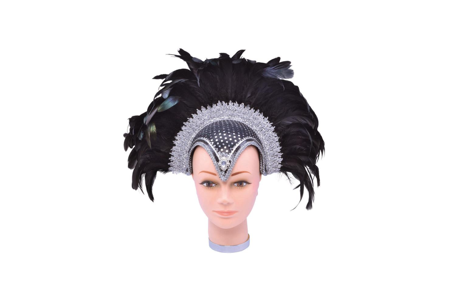 Rubies | Rb-ba071 | Feather Headdress Black Jewel + Plume
