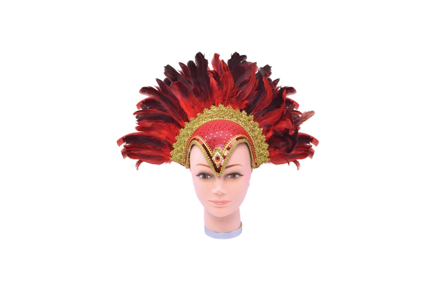 Rubies | Rb-ba071a | Feather Headdress Red Jewel + Plume