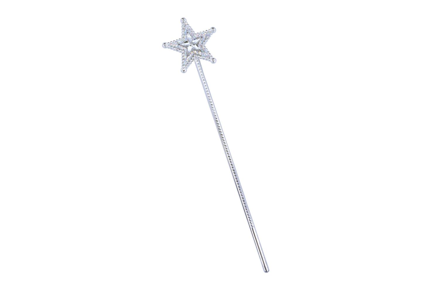 Rubies | Rb-ba350 | Silver Star Wand. Clear Star Gem