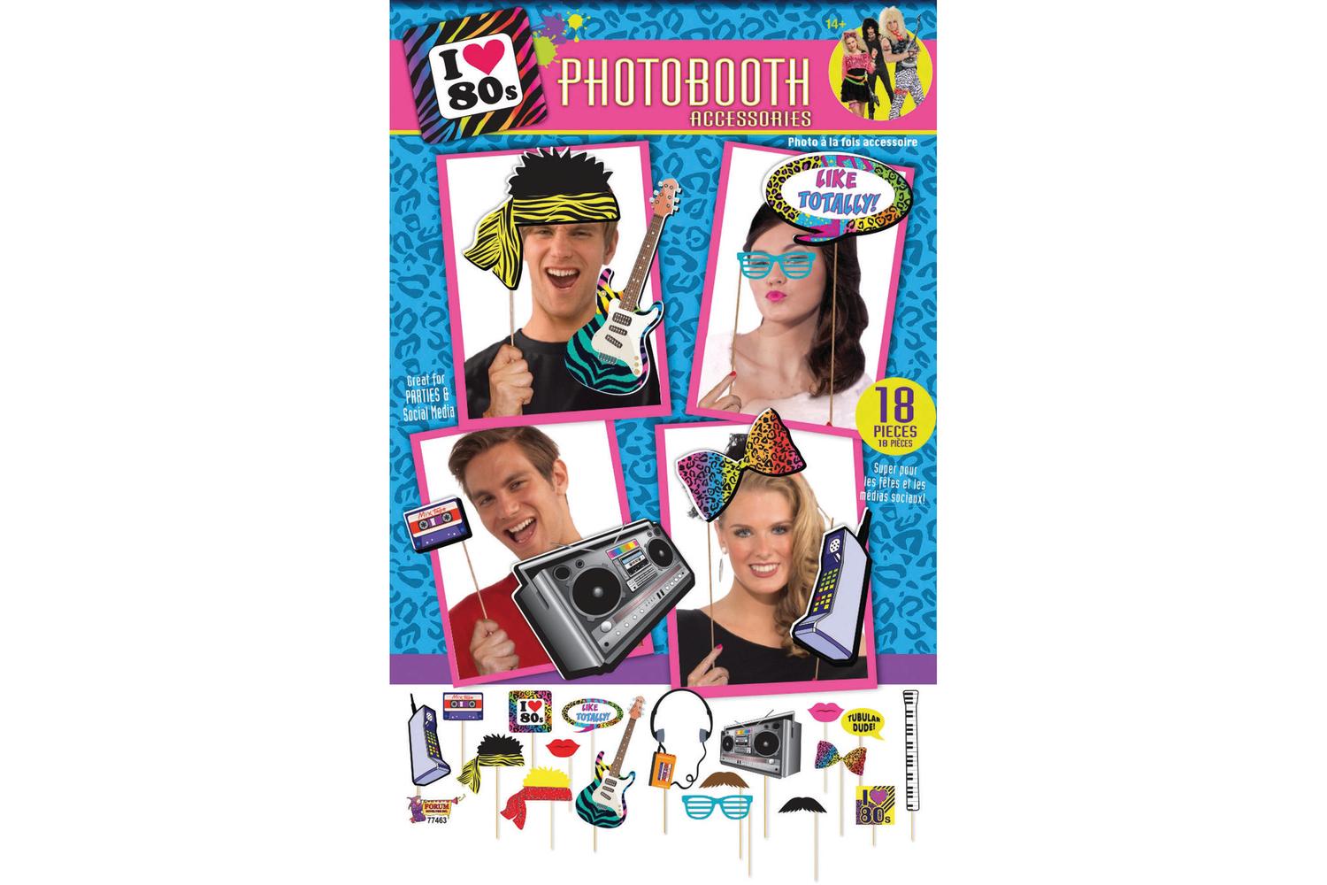 Rubies | Rb-x77463 | 80s Photobooth Kit 18pc