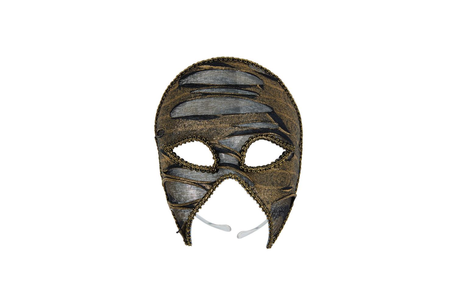 Rubies | Rb-em812 | Gold And Black Ripped Look 3/4 Eye Mask