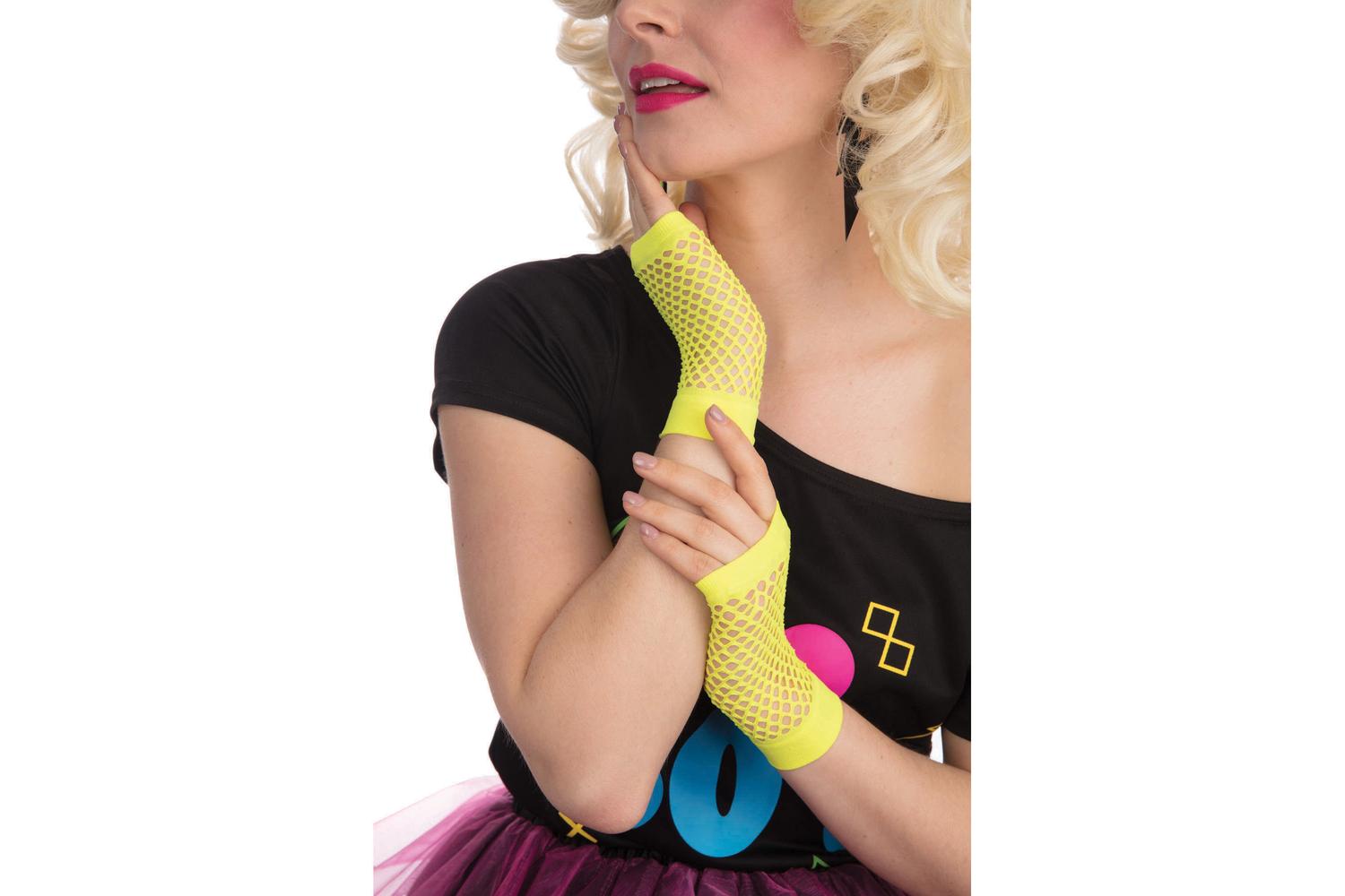 Rubies | Rb-ba573 | Fishnet Gloves. Short Neon Yellow