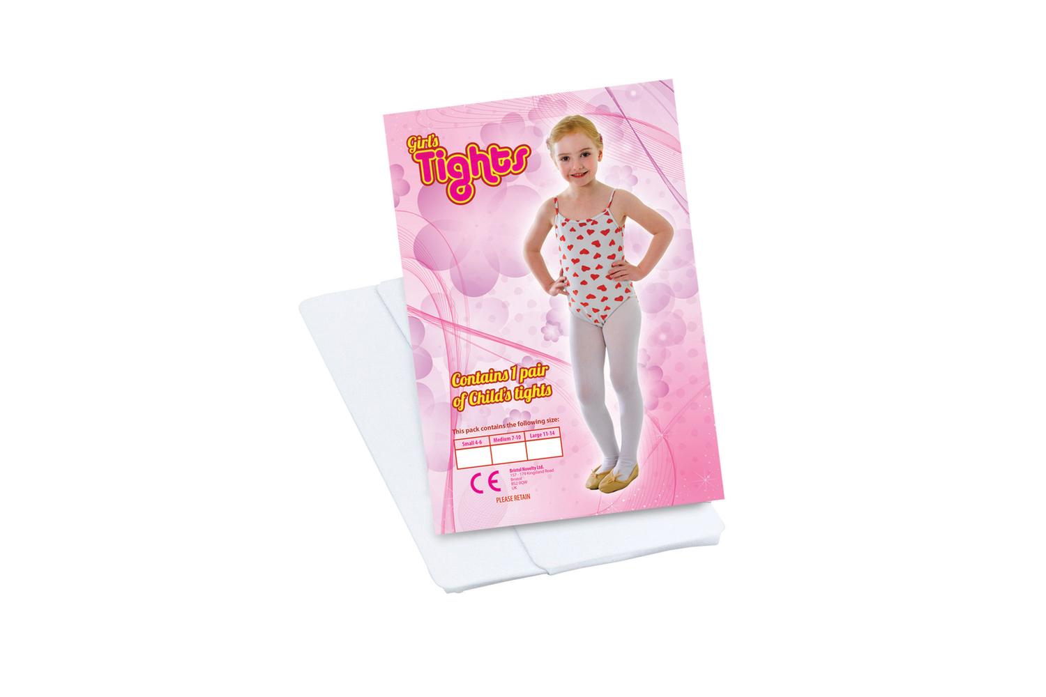 Rubies | Rb-ba740a | Childs Tights White 4/6 Small