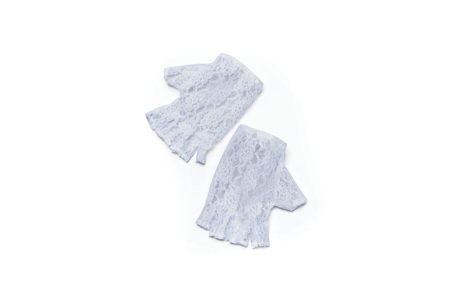 Rubies | Rb-ba858 | White Short Fingerless Gloves