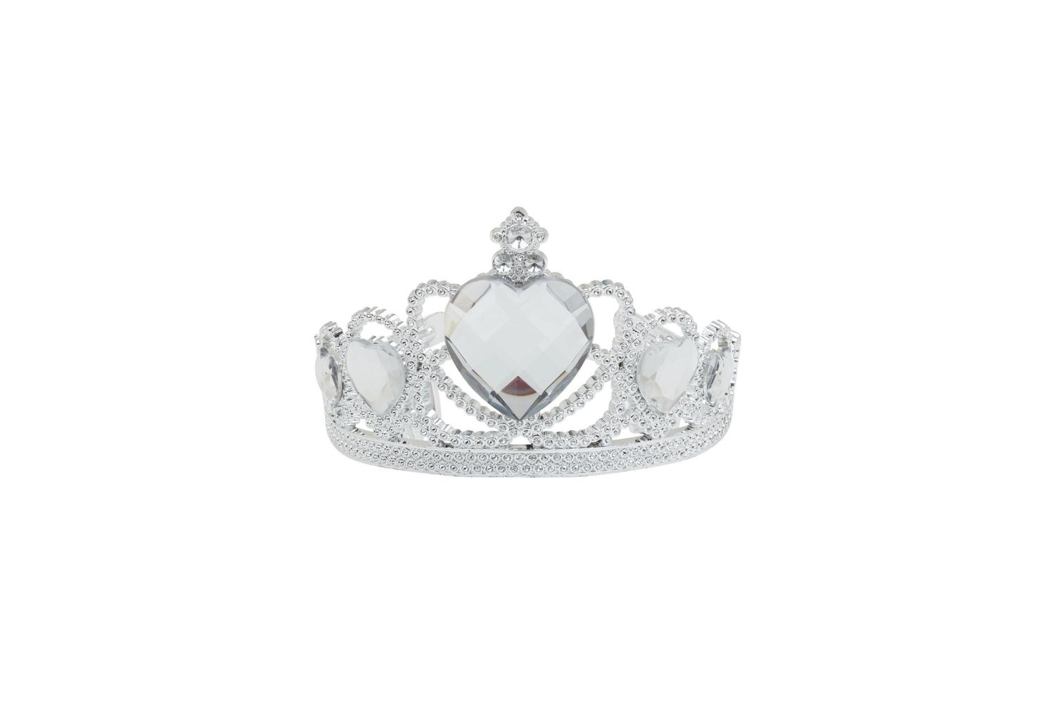 Rubies | Rb-ba880 | Tiara. Silver Plastic + Clear Stone