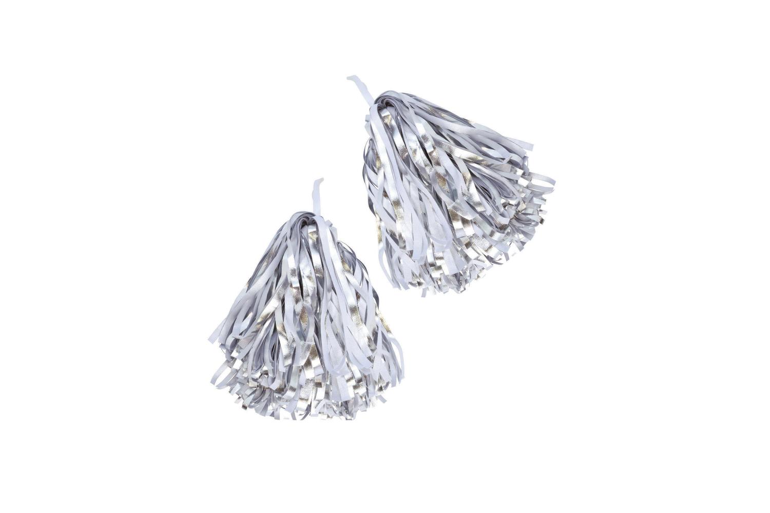 Rubies | Rb-ba1322 | Cheerleader Pom Poms. Silver/white
