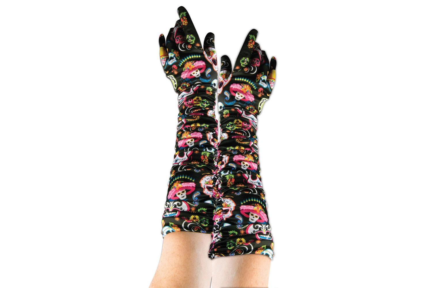 Rubies | Rb-x74673 | Day Of Dead Gloves Ladies Accessory Fancy Dress