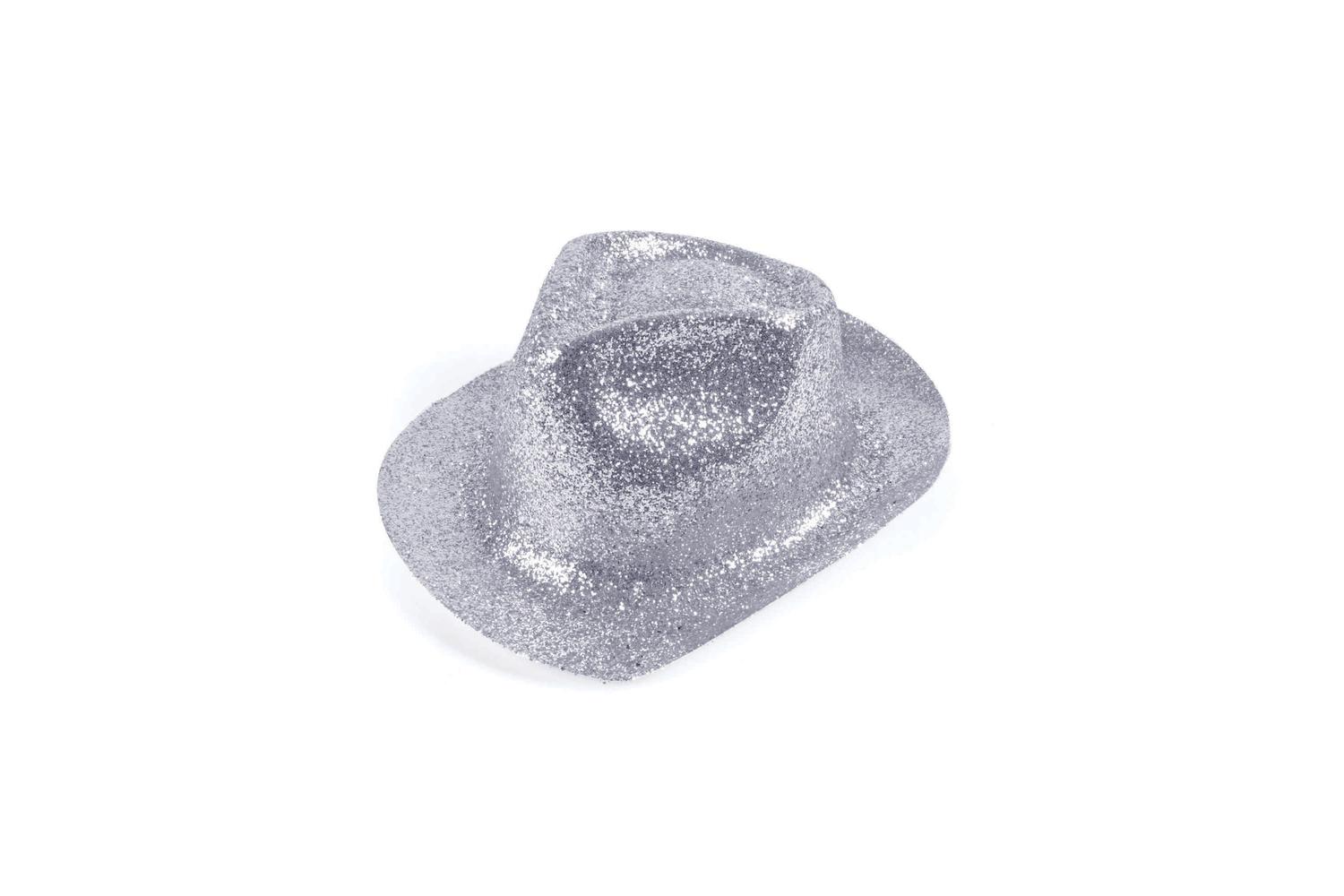 Rubies | Rb-bh085 | Glitter Silver Plastic Trilby