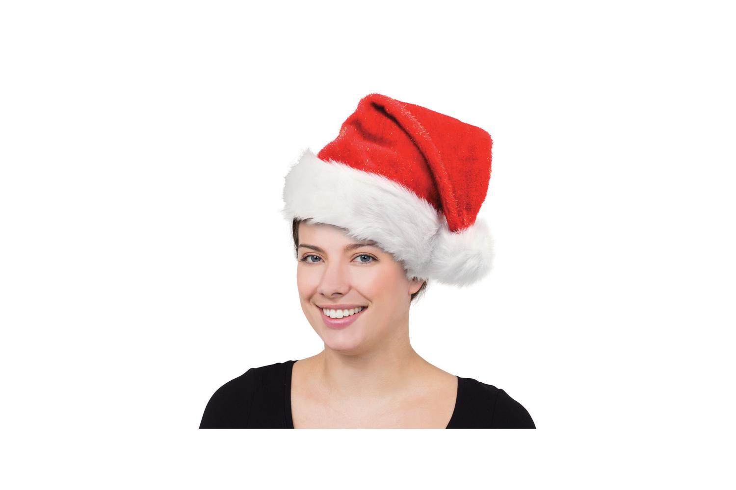Rubies | Rb-bh293 | Plush Glitter Christmas Santa Hat