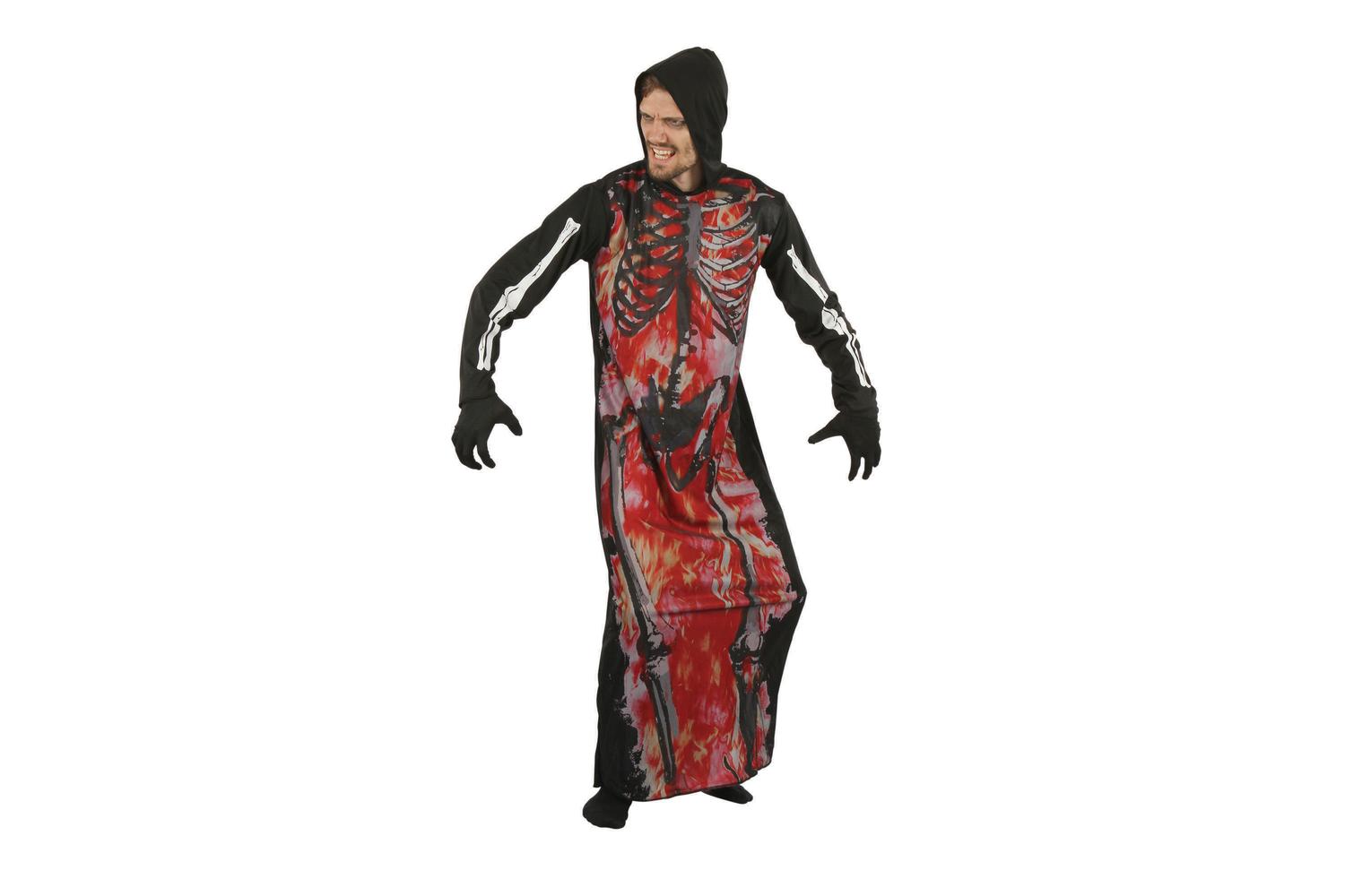 Rubies | Rb-af081 | Skeleton On Fire (hooded Robe)