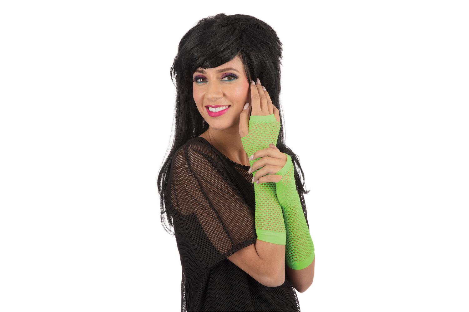 Rubies | Rb-ba3317 | Gloves Fingerless Fishnet Green