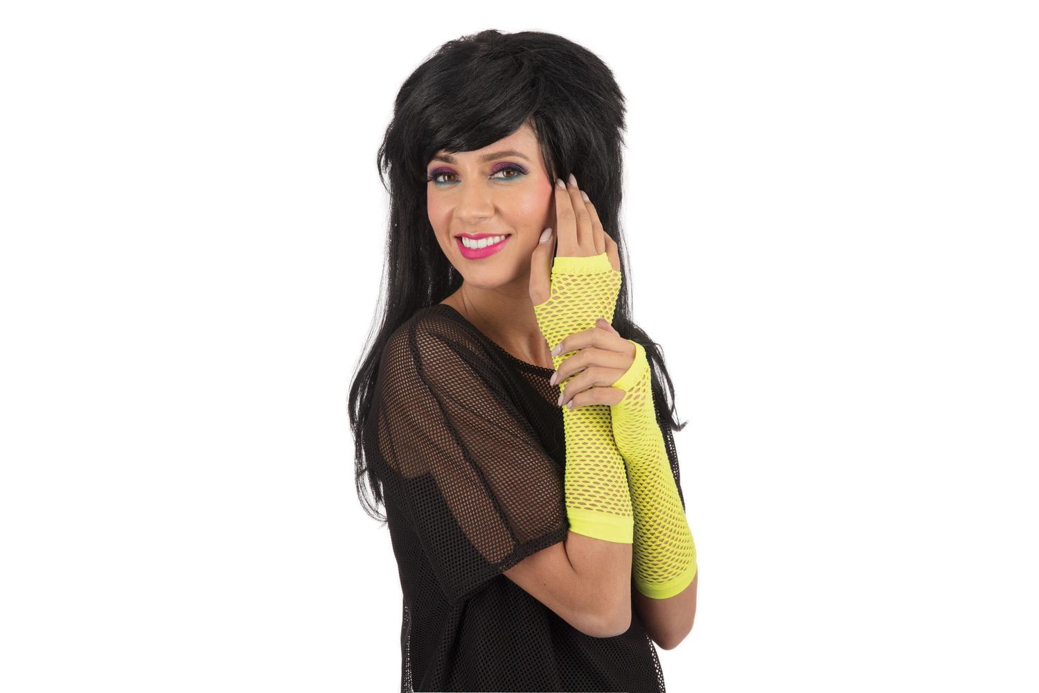 Rubies | Rb-ba3319 | Gloves Fingerless Fishnet Yellow