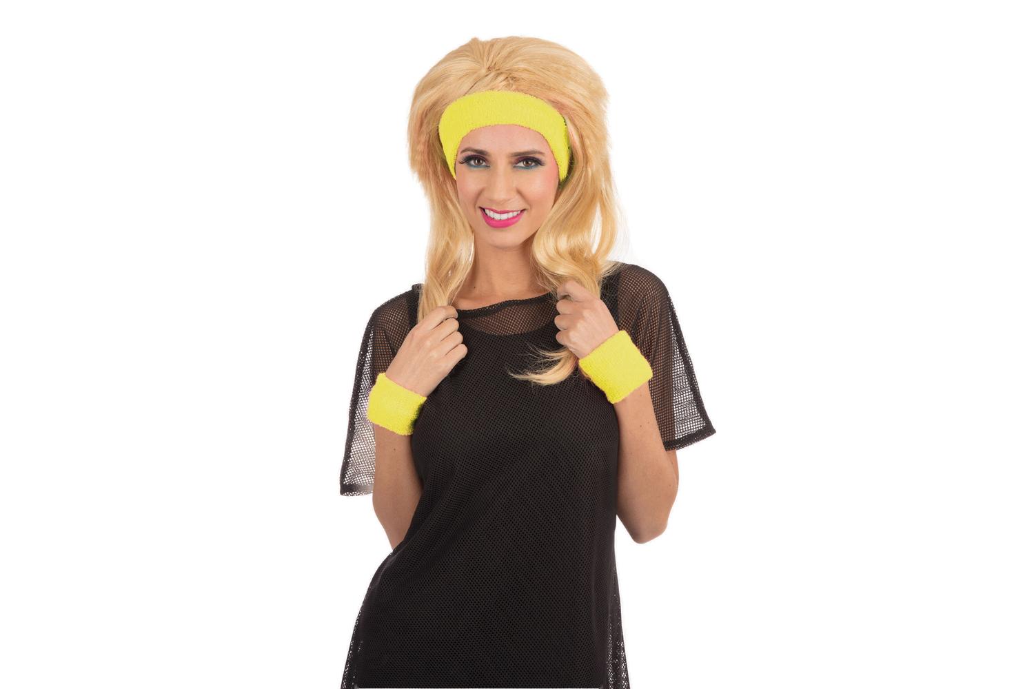 Rubies | Rb-ba3323 | 80s Headband/wristband Set Yellow