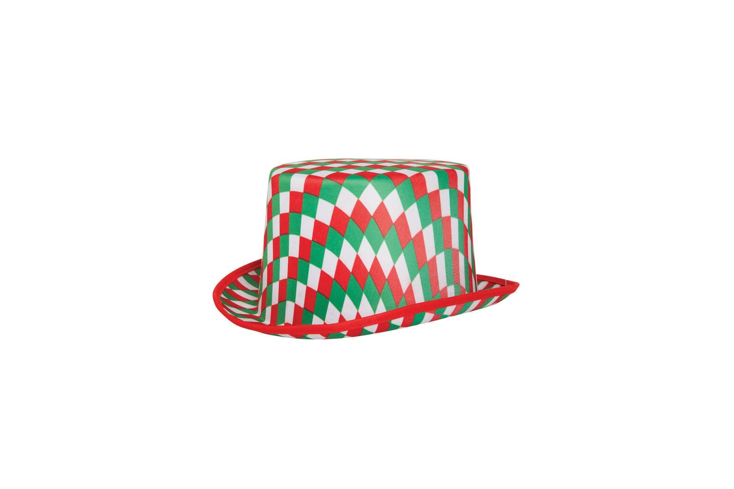 Rubies | Rb-bh704 | Top Hat Chequered (r/g/w)