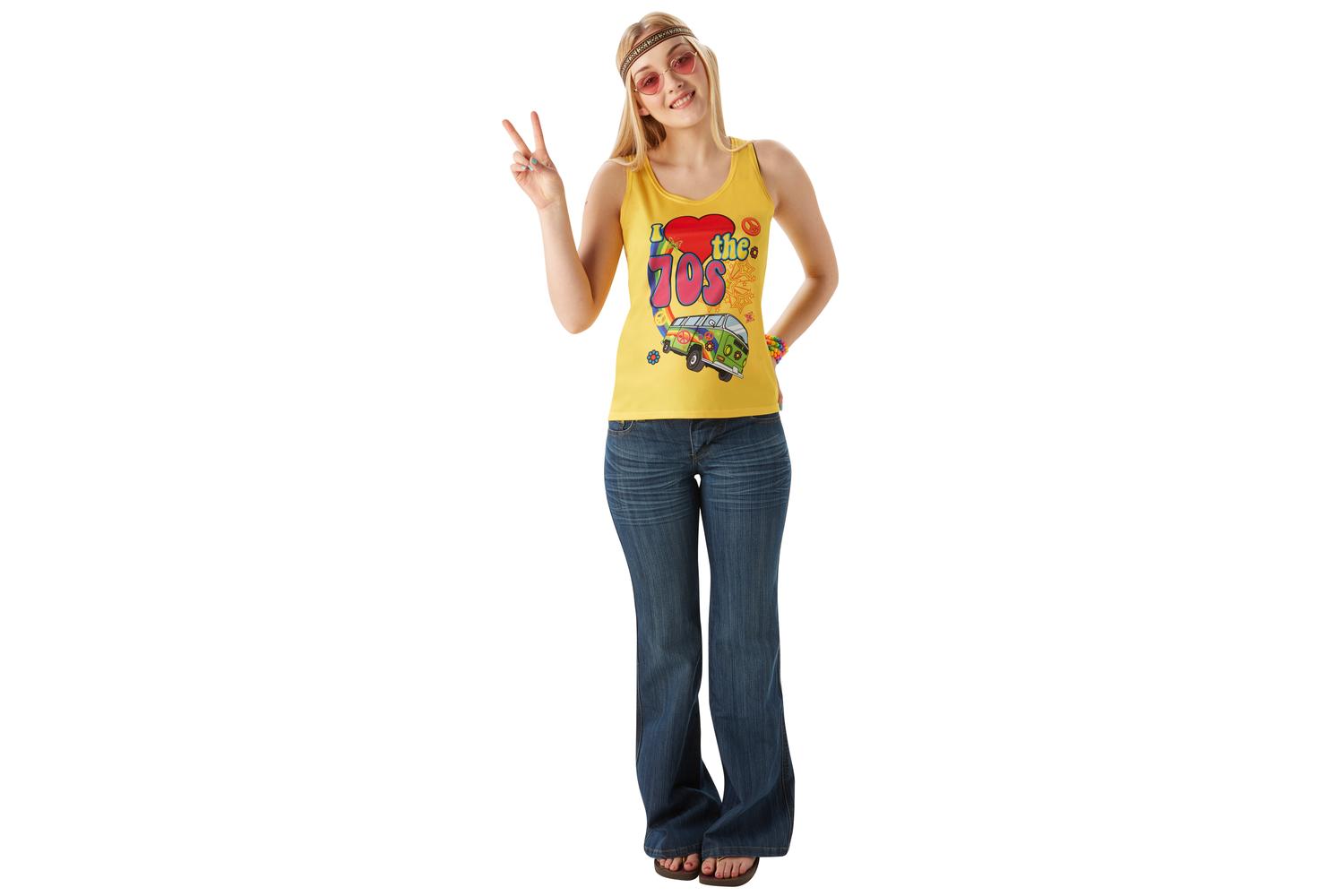 Rubies | Rb-810678-s | I Love The 70's Vest Top S