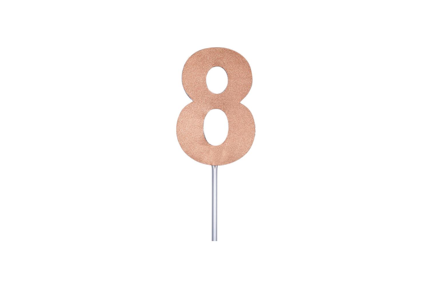 Rubies | Rb-sk97346 | Diamond Cake Toppers Rose Gold No. 8