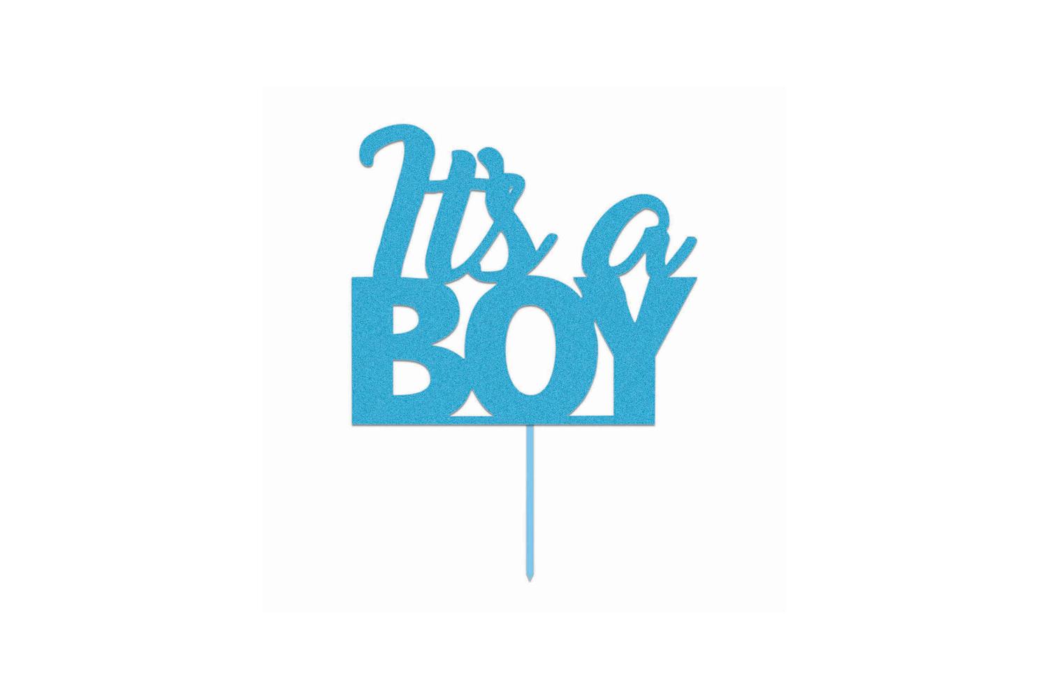 Rubies | Rb-sk98477 | Diamond Cake Topper Light Blue Its A Boy