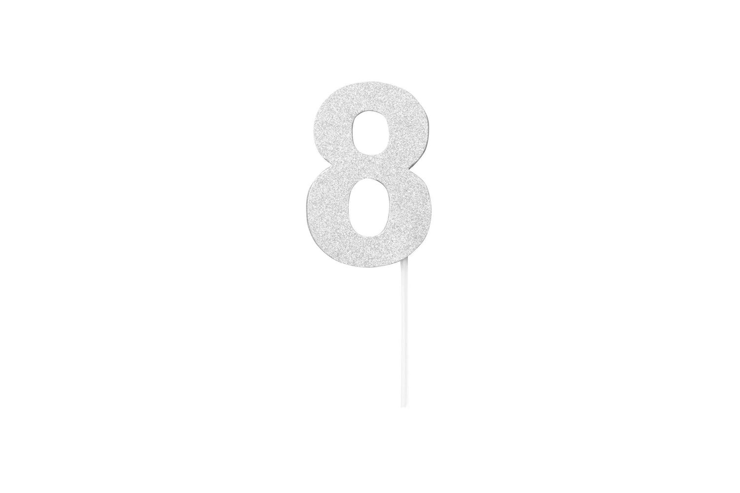 Rubies | Rb-sk99025 | Diamond Cake Toppers Silver No. 8