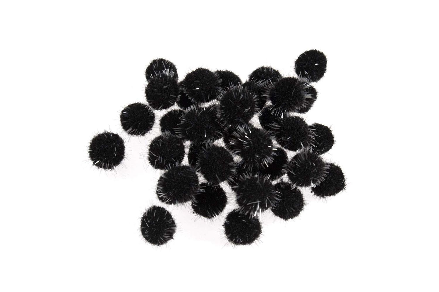 Trimits Gro-pp78 - Pom Poms 13cm Metallic Black And Silver P