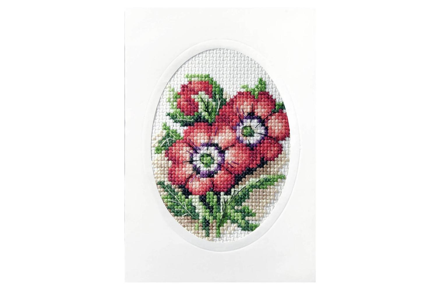 Orchidea Gro-orc.6160 - Card Kit Anemones - Cross Stitch Kit