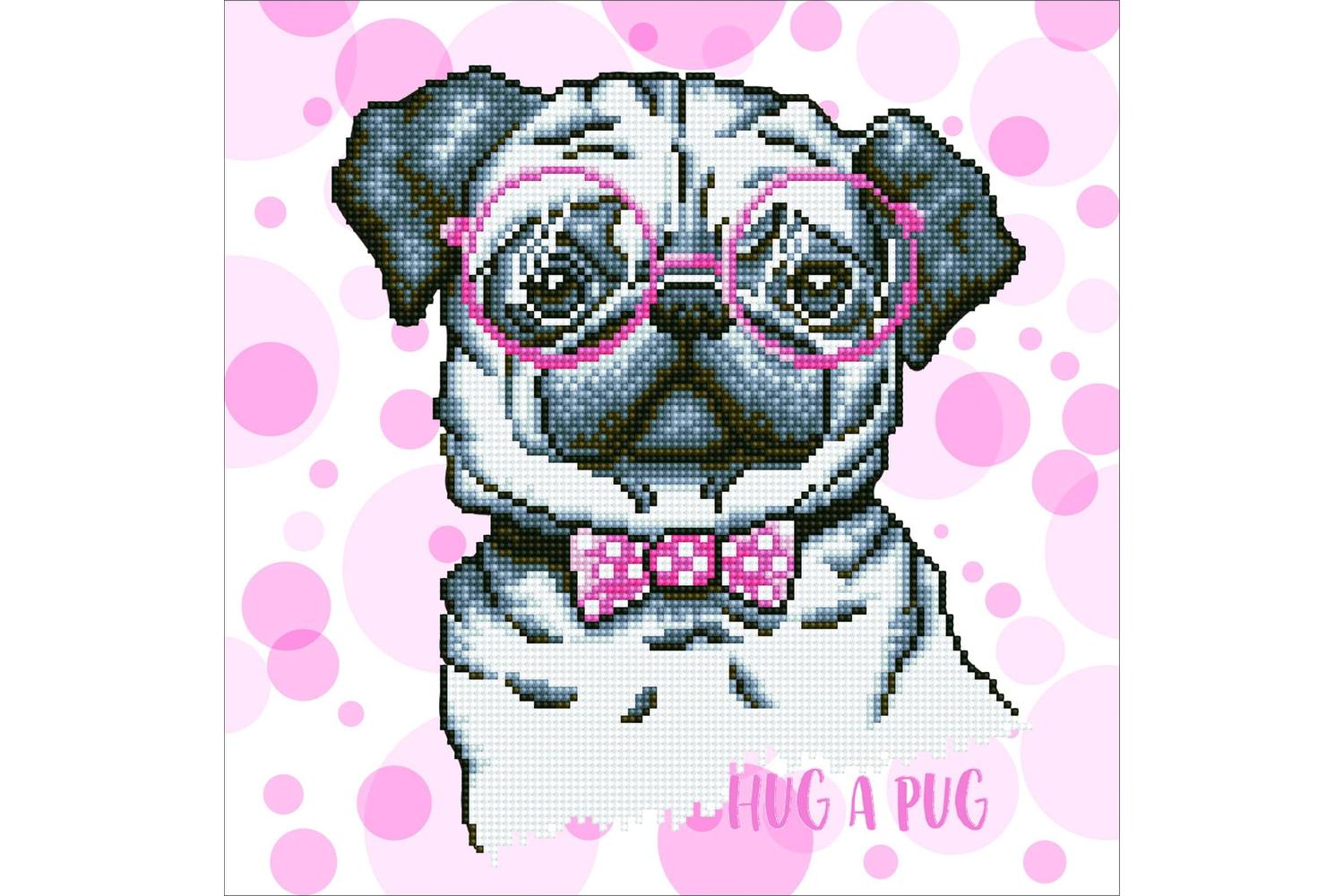 Diamond Dotz Gro-dd7.035 - Hug A Pug - Diamond Painting Kit 