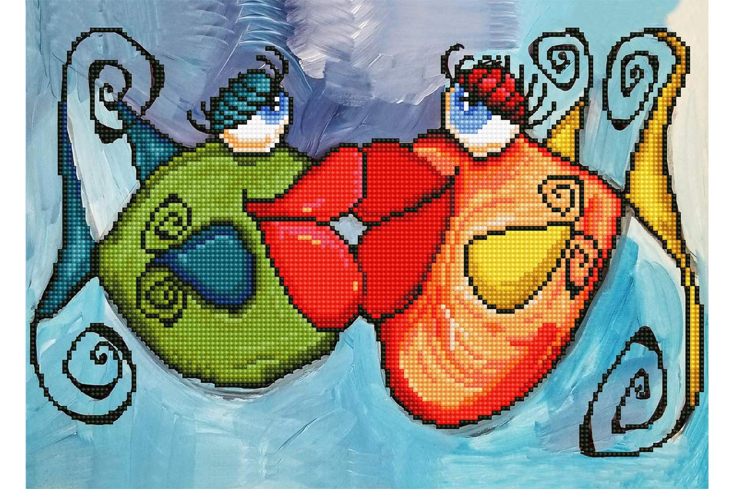 Diamond Dotz Gro-dd7.032 - Fishy Kissy - Diamond Painting Ki