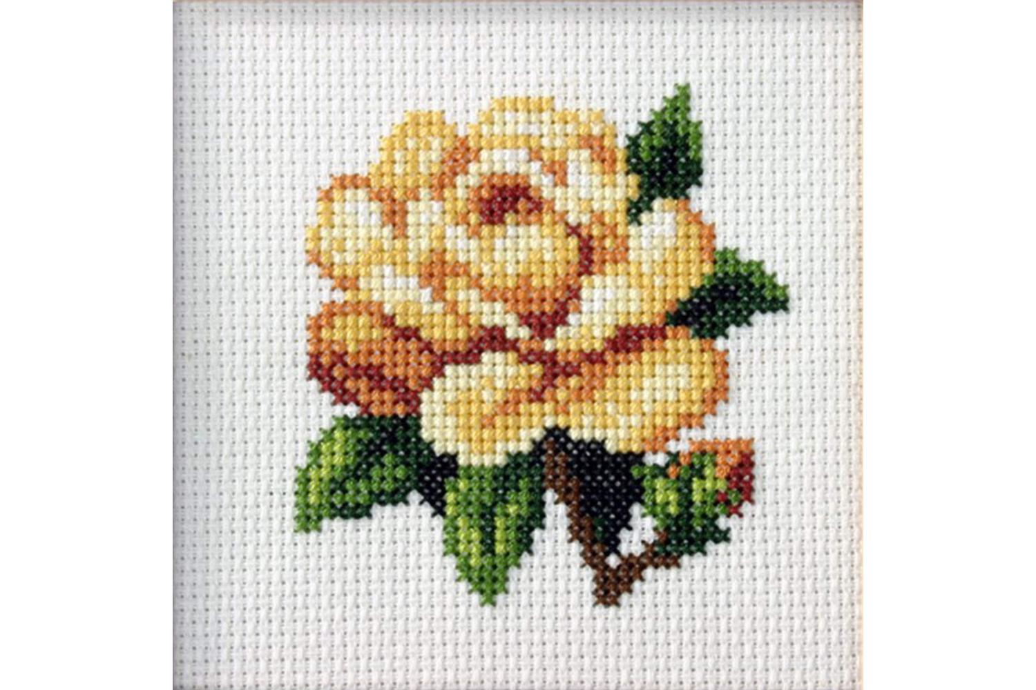 Orchidea Gro-orc.7589 - Yellow Rose - Cross Stitch Kit Yello