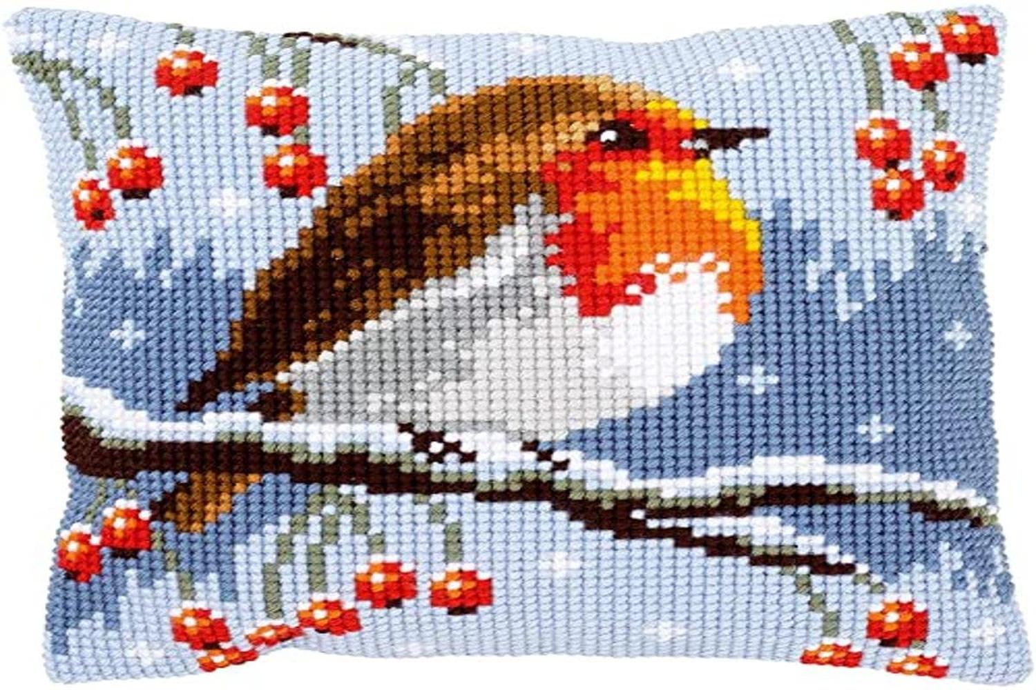 Vervaco Gro-pn-0149810 - Cushion Red Robin - Cross Stitch Ki