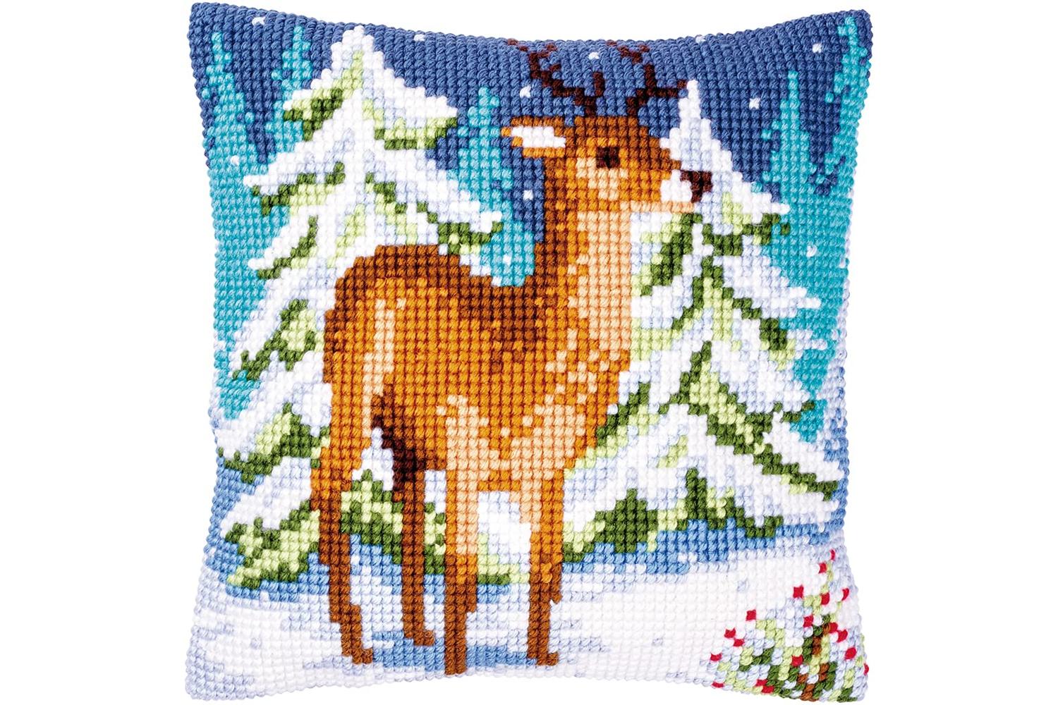Vervaco Gro-pn-0146918 - Cushion Deer Winter - Cross Stitch 