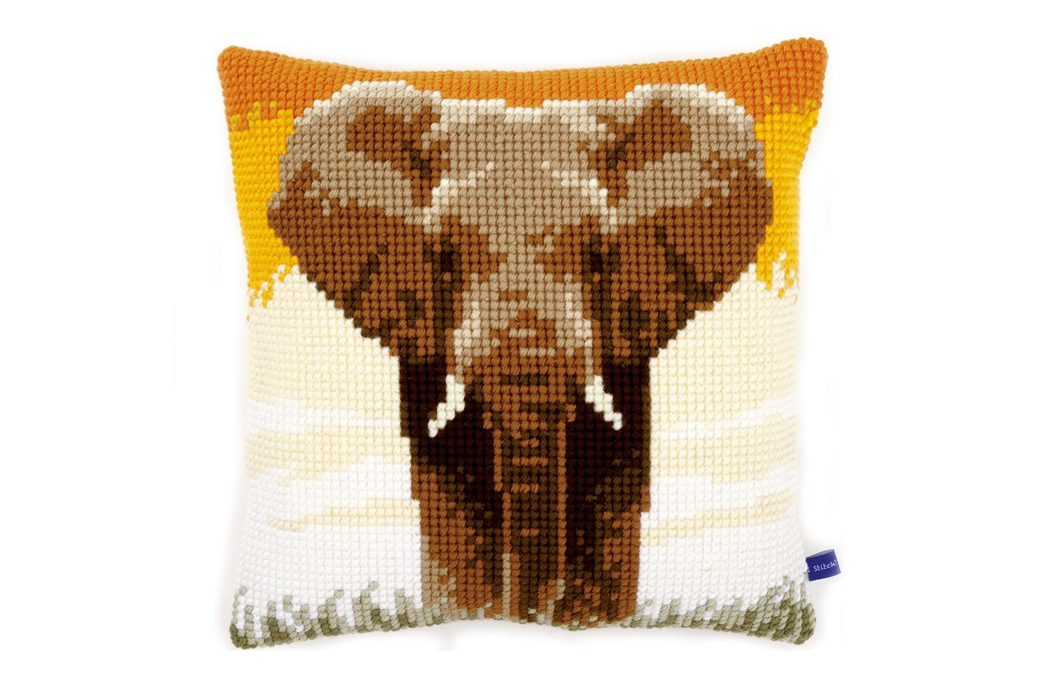 Vervaco Gro-pn-0150146 - Cushion Elephant - Cross Stitch Kit