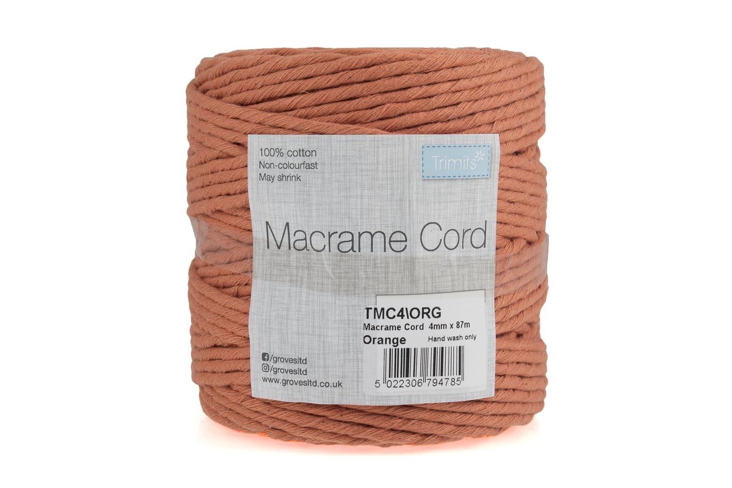 Trimits Gro-tmc4\org - Trim Macram Cord Cotton 87m X 4mm 05k