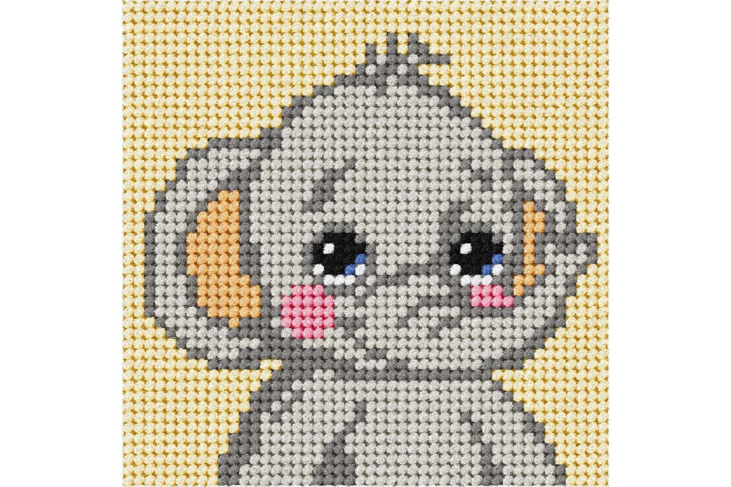 Orchidea Gro-orc.6723 - Emb 1st Elephant - Needlepoint Kit M