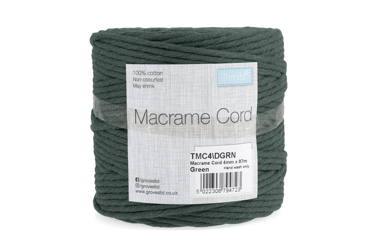 Trimits Gro-tmc4\dgrn - Trim Macram Cord Cotton 87m X 4mm 05