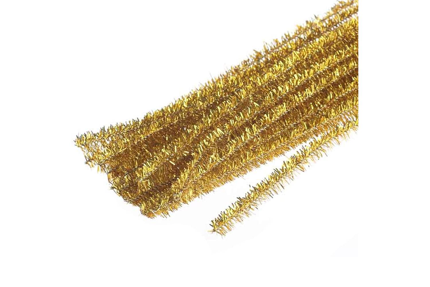 Trimits Gro-st13 - Glitter Chenilles 6mm X 30cm Gold Pack Of