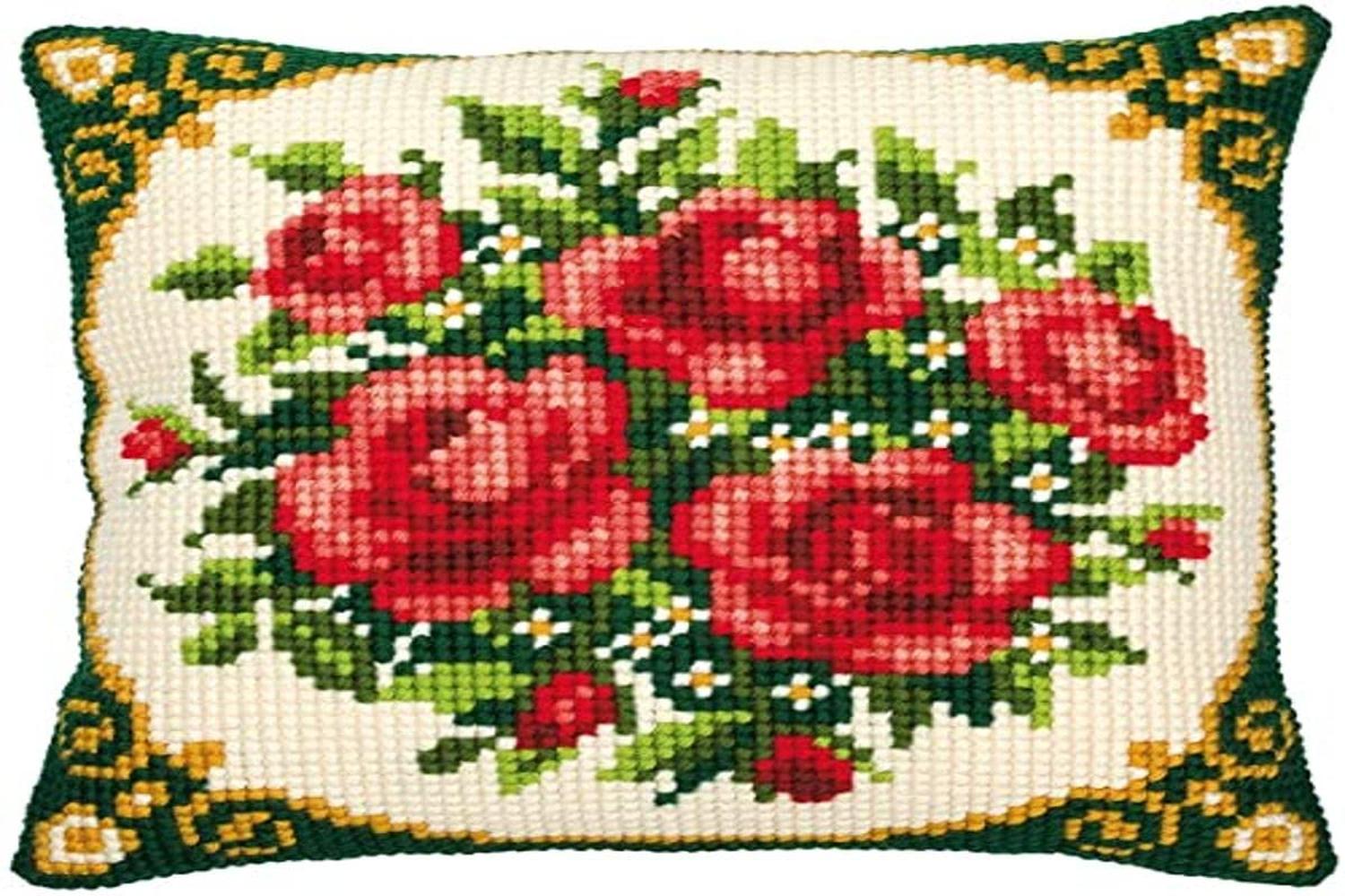 Vervaco Gro-pn-0008577 - Cushion Roses - Cross Stitch Kit Cu