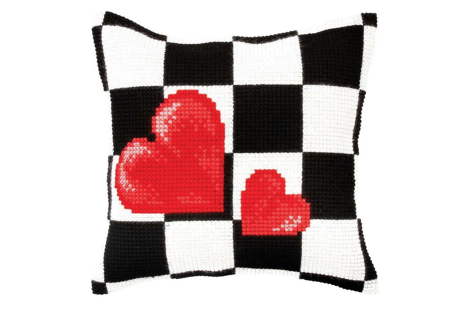 Orchidea Gro-orc.9316 - Cushion Hearts - Cross Stitch Kit Cu