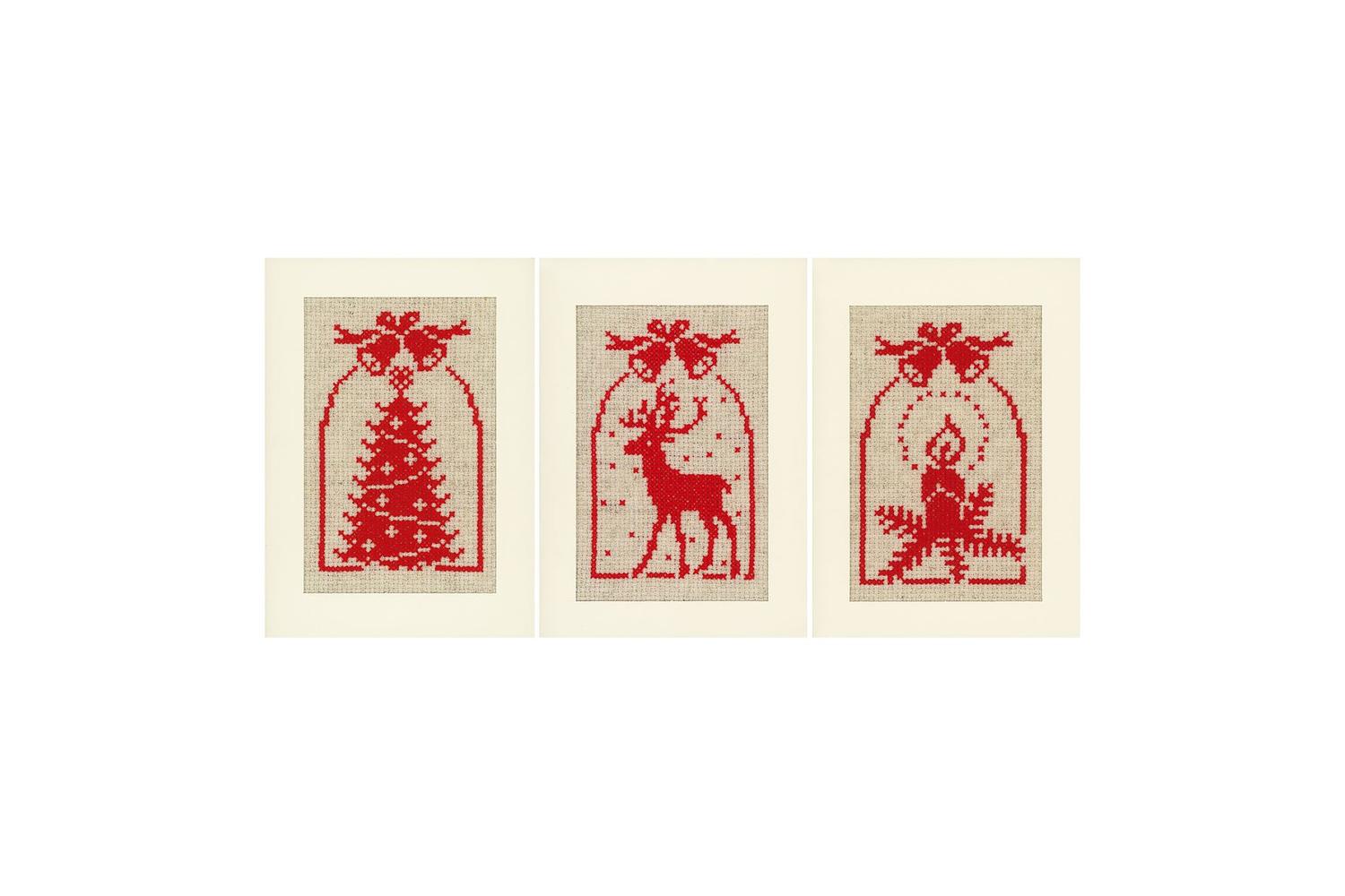 Vervaco Gro-pn-0021444 - Cards Pk3 Xmas Symbols - Counted Cr