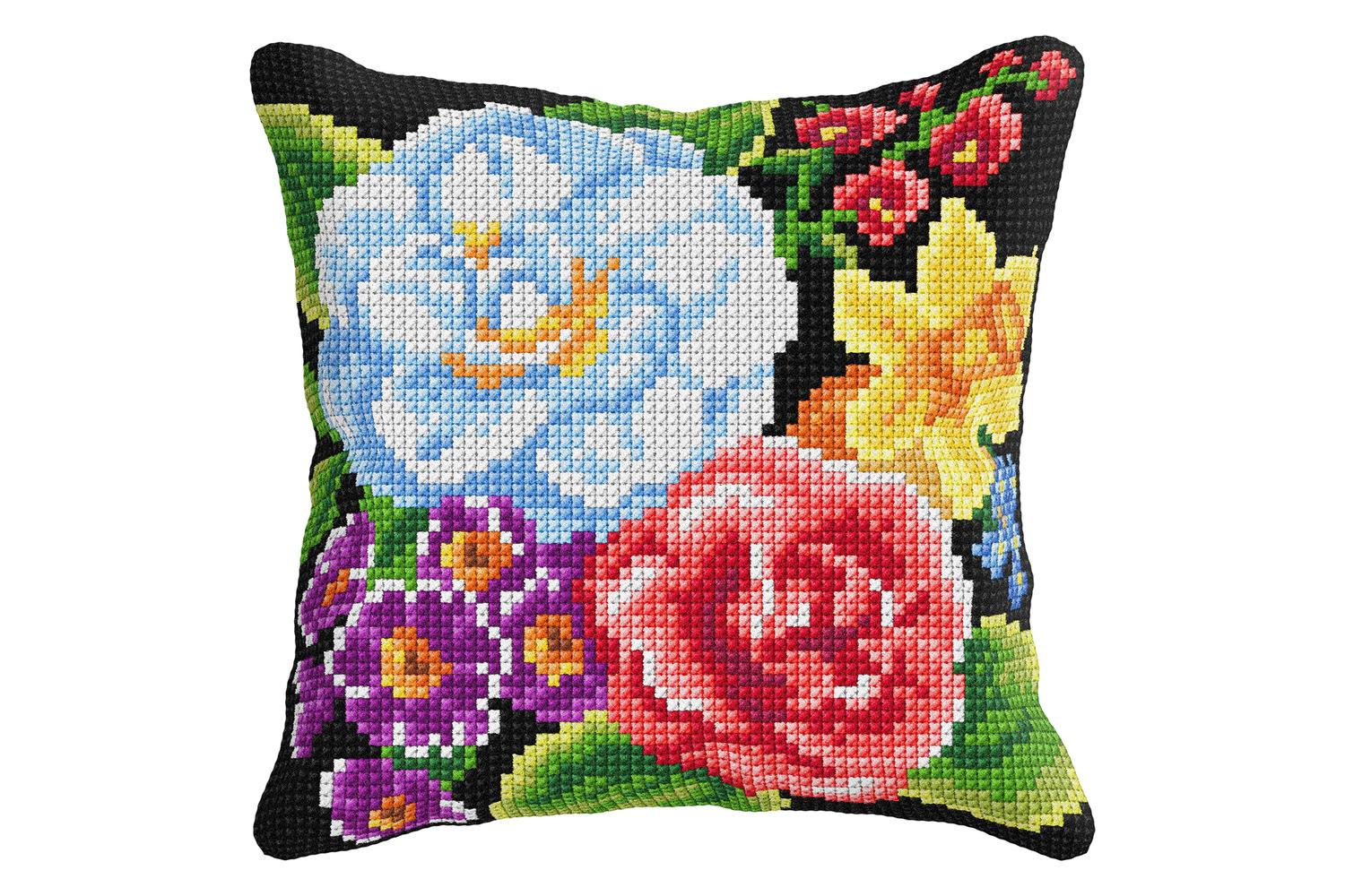 Orchidea Gro-orc.99036 - Cross Stitch Kit Cushion Large Flow