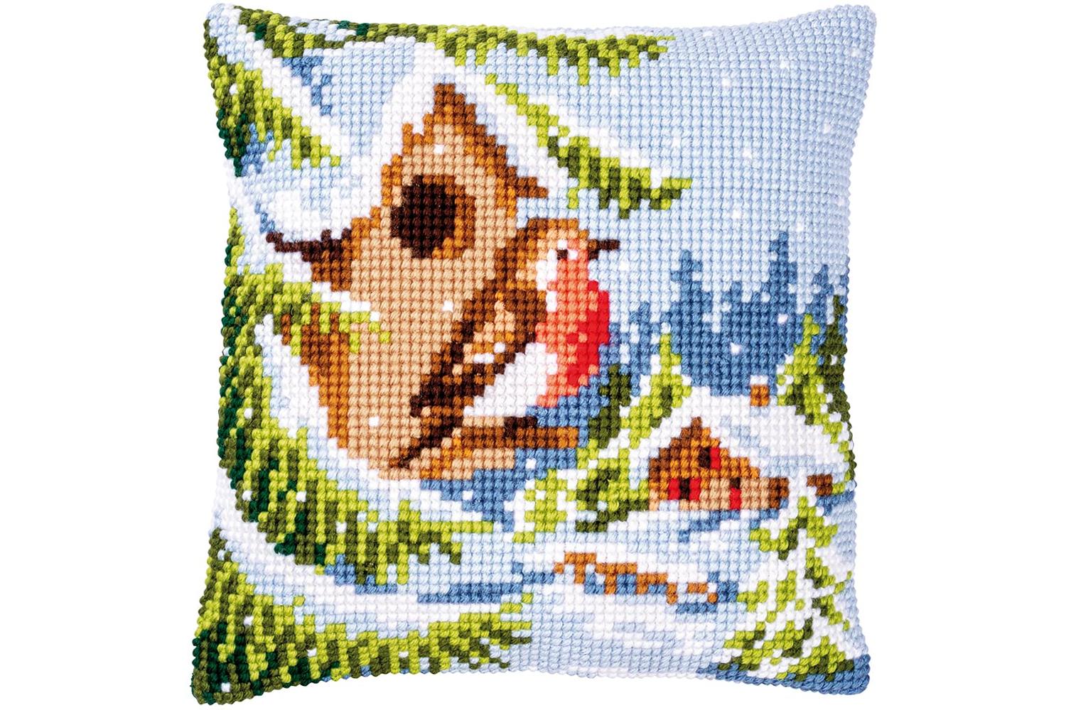 Vervaco Gro-pn-0147171 - Cushion Robin Winter - Cross Stitch