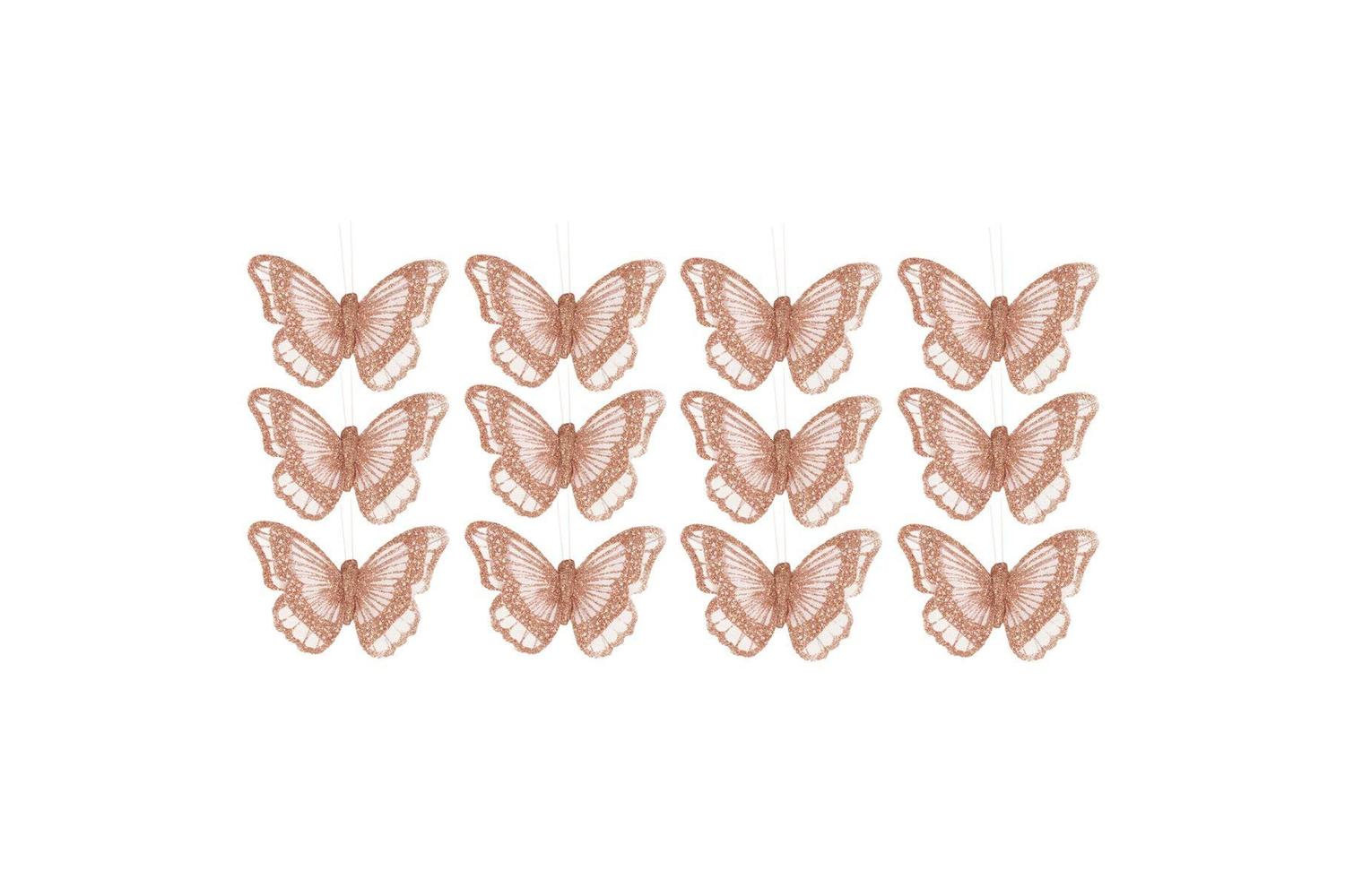 Occasions Gro-c5990rg - Butterfly 10cm On Clip Rose Gold Gli