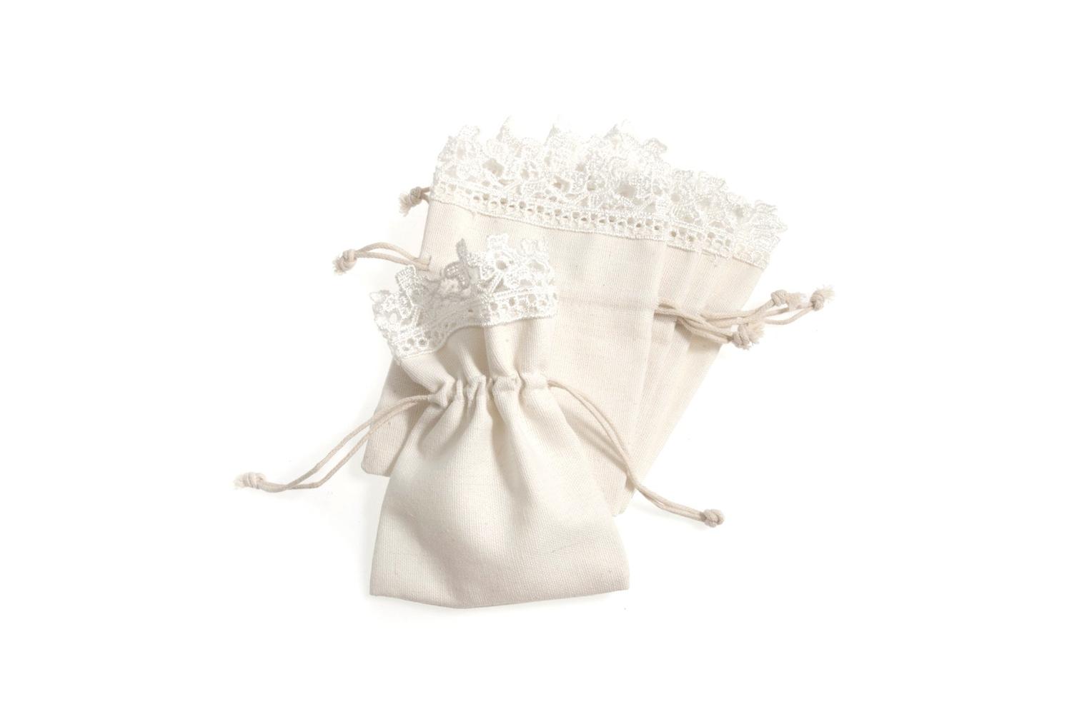 Occasions Gro-b2142iv - Bag Cotton With Lace Trim Ivory Pack