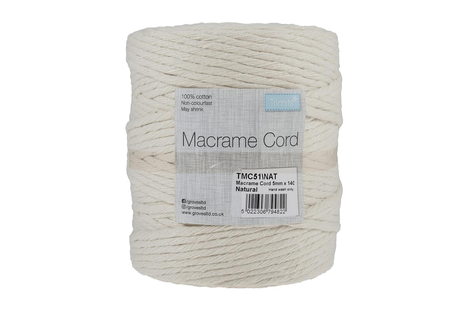 Trimits Gro-tmc51\nat - Trim Macram Cord Cotton 140m X 5mm 1